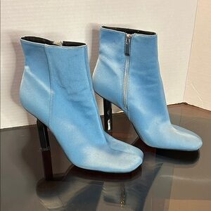 Zara Sky Blue Heeled Boots